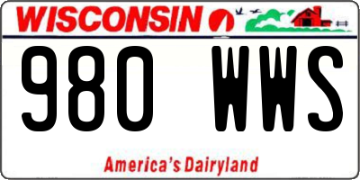 WI license plate 980WWS