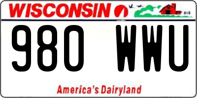 WI license plate 980WWU