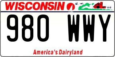 WI license plate 980WWY