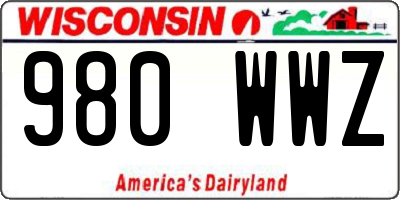 WI license plate 980WWZ