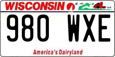 WI license plate 980WXE
