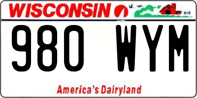 WI license plate 980WYM