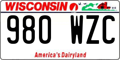 WI license plate 980WZC