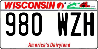 WI license plate 980WZH