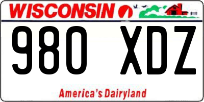 WI license plate 980XDZ