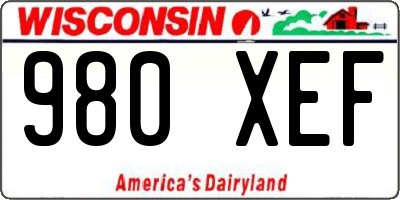 WI license plate 980XEF