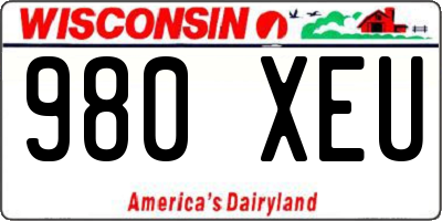 WI license plate 980XEU