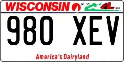 WI license plate 980XEV