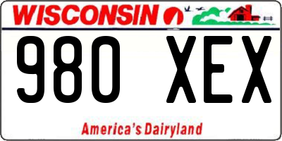 WI license plate 980XEX