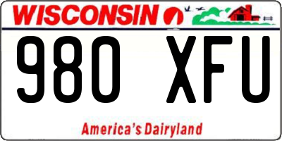 WI license plate 980XFU