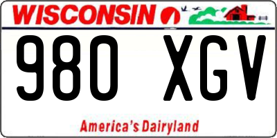WI license plate 980XGV
