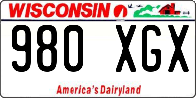 WI license plate 980XGX