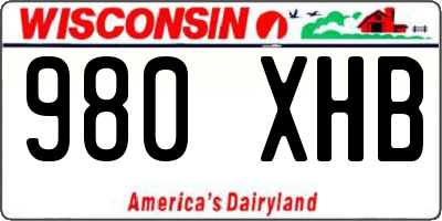 WI license plate 980XHB