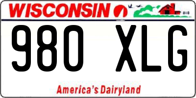 WI license plate 980XLG