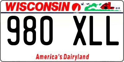 WI license plate 980XLL