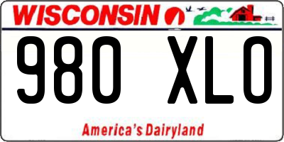 WI license plate 980XLO