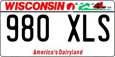 WI license plate 980XLS