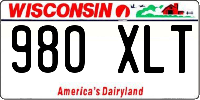 WI license plate 980XLT