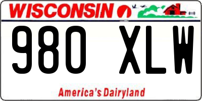 WI license plate 980XLW