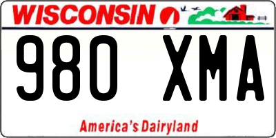 WI license plate 980XMA
