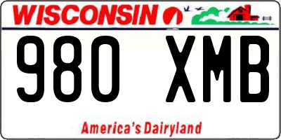 WI license plate 980XMB