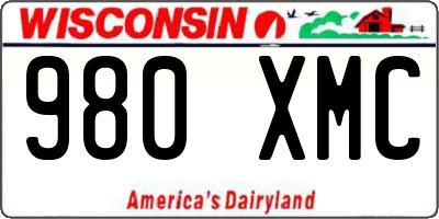WI license plate 980XMC