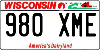 WI license plate 980XME