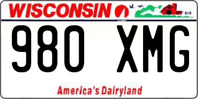 WI license plate 980XMG