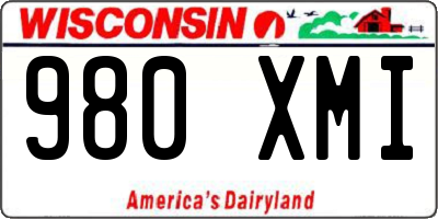 WI license plate 980XMI