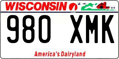 WI license plate 980XMK