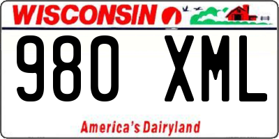 WI license plate 980XML