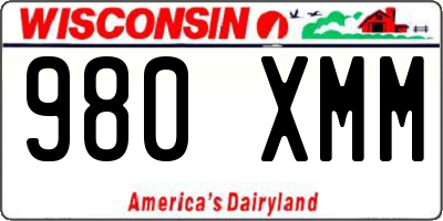 WI license plate 980XMM
