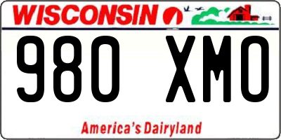 WI license plate 980XMO