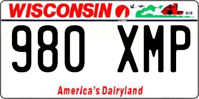 WI license plate 980XMP
