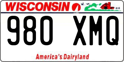 WI license plate 980XMQ