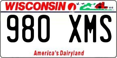 WI license plate 980XMS