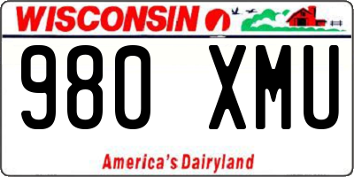 WI license plate 980XMU