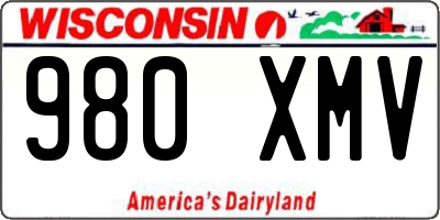 WI license plate 980XMV