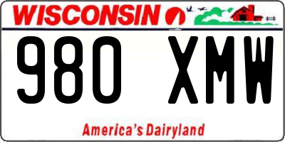 WI license plate 980XMW