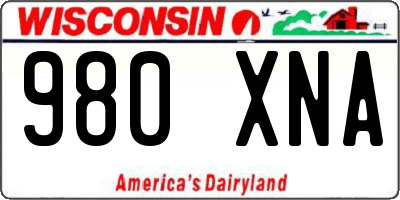 WI license plate 980XNA