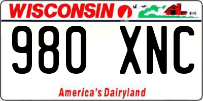 WI license plate 980XNC