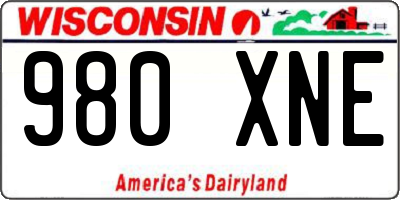 WI license plate 980XNE