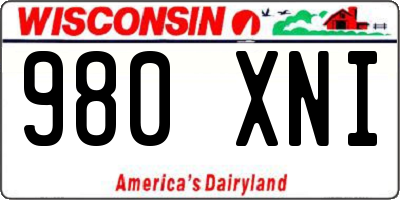 WI license plate 980XNI