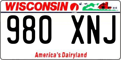 WI license plate 980XNJ