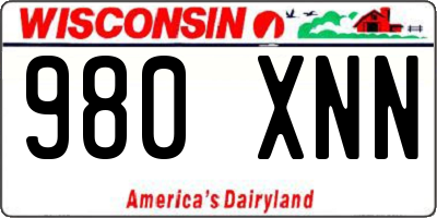 WI license plate 980XNN