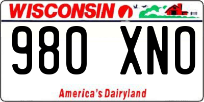 WI license plate 980XNO