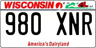 WI license plate 980XNR
