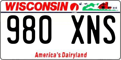 WI license plate 980XNS