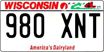 WI license plate 980XNT