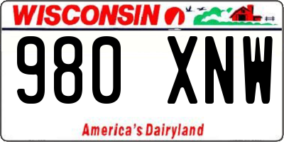 WI license plate 980XNW